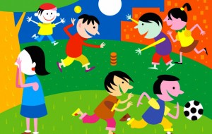 Children playing outdoors